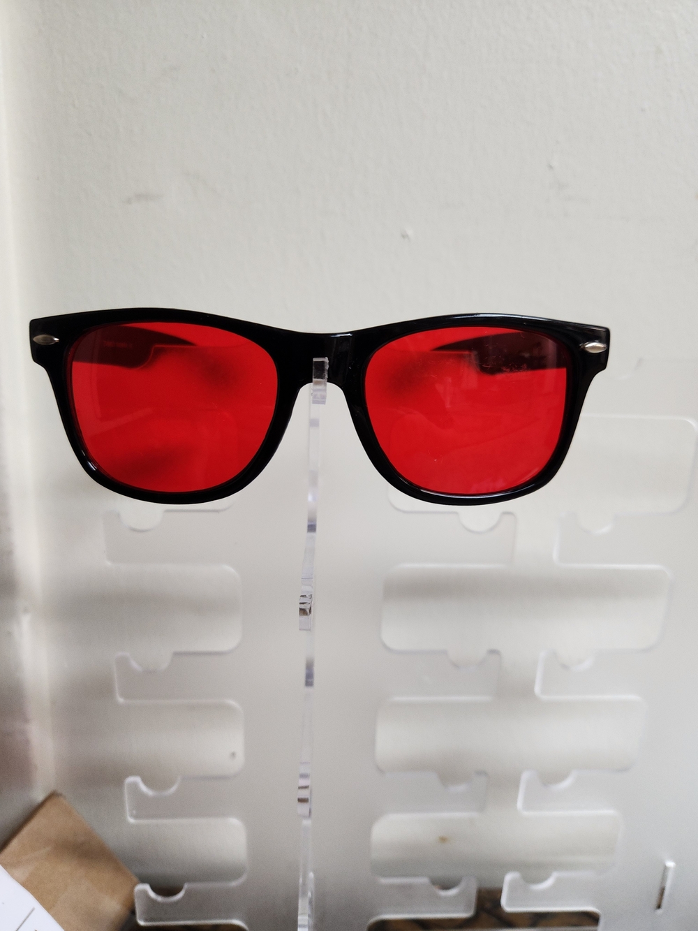 Source Unknown Black Sunglasses with Red Lenses